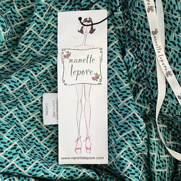 Nanette Lepore Green Silk Scarob Dot Halter Blouse Cami Tank Top NWT - Picture 12 of 14